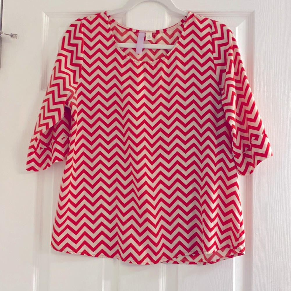 Coral chevron blouse